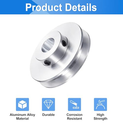 uxcell 1Pcs Single Groove Pulley, 12mm Fixed Bore 50mm Outer Diameter Aluminum Alloy Mechanical Belt Pulley with Hex Wrench for 6mm PU Round Belt - size: 12mm Bore, 50mm OD