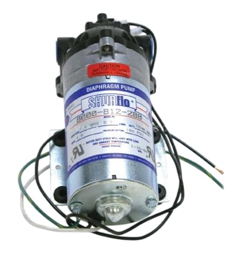 PENTAIR SHURFLO 8000-812-288 Diaphragm Water Pump, 115VAC, 1.4 GPM, 100 PSI, Switch/ByPass Control, Self Priming, 3/8" NPT, Industrial & Agricultural Spray and Fluid Transfer Pump