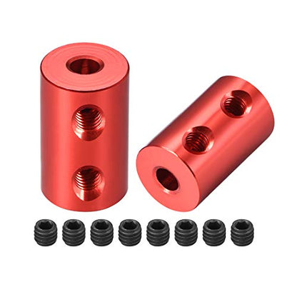 uxcell 4mm to 4mm Bore Rigid Coupling Set Screw L20XD12 Aluminum Alloy,Shaft Coupler Connector for RC Airplane Boat, Motor Accessories,Red,2pcs - size: 4mm to 4mm