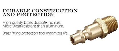 Air Hose Fittings & Coupler Plug, 1/4-Inch NPT Male - size: 1/4 inch NPT Male Plug, 2 Piece