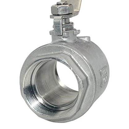 DAN SPEED 2" NPT Female 316 Stainless Steel Full Port Ball Valve Vinyl Handle WOG1000 - size: 2 inch 1 piece