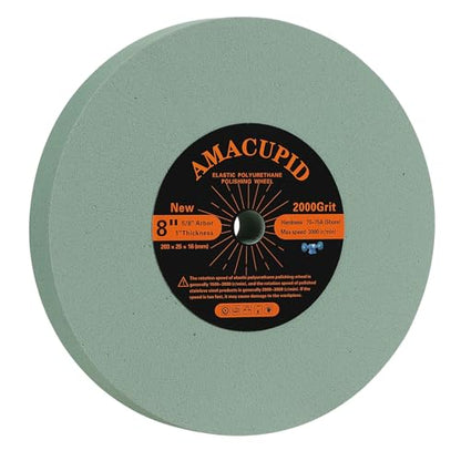 Polyurethane Buffing Wheels 2000 Grit. Mirror Polishing Stainless Steel (8 inch) - size: 8 inch