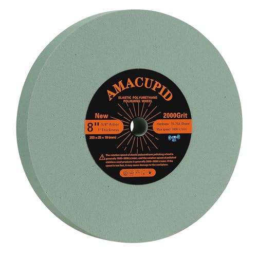 Polyurethane Buffing Wheels 2000 Grit. Mirror Polishing Stainless Steel (8 inch) - size: 8 inch