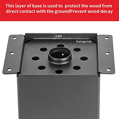 8 Pcs 6"x 6" Post Base |(Inner Size 5.6x5.6) Post Brackets Kit| - size: 6"x 6", style: 8 Pcs