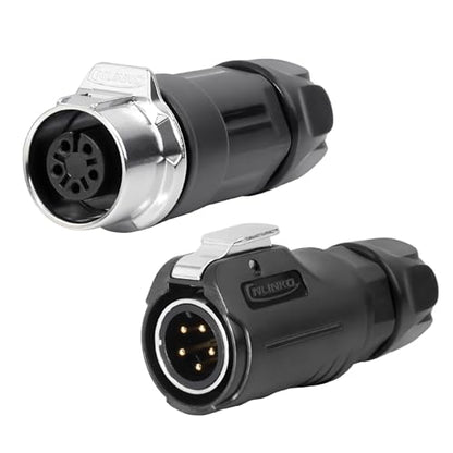 CNLINKO LP-12 5 Pin Connector IP68 Waterproof Circular Electrical Plug for Outdoor Equipment Solar Industrial Machinery DC 12V M12 2-8 Pin Male Plug and Female Plug (5-Pin) - size: 5-Pin, style: Metal-reinforced Kit