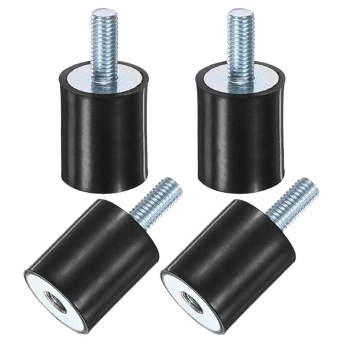 M METERXITY 4-Pack Rubber Mounts D25mmxH30mm Male/Female Vibration Isolators Cylindrical Shock Absorber W M8 x 20mm Studs for Air Compressor/Car/Pump/Boat/Garage Motor/Bobbins Rubber Isolators - size: M8 x 20mm, 25mm x 30mm