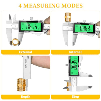Rechargeable Digital Caliper 6 Inch, Large Backlit LCD Display