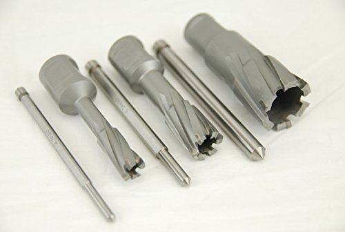 BLUEROCK 1-3/8" Depth TCT Annular Cutter Set for Magnetic Drills, 13-Piece Tungsten Carbide Kit with 11 Cutters, 3/4" Weldon Shank, 3 Pilot Pins & Case