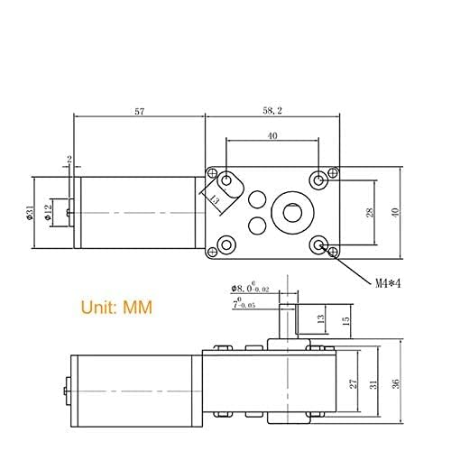 BRINGSMART 12V 16rpm DC Worm Gear Motor Self-Locking Mini Engine Turbine - size: 12V 16rpm