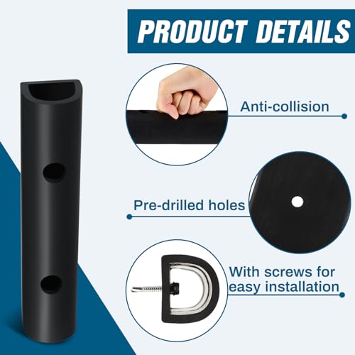 Pushglossy 6 Pcs 10 Inch Rubber Bumper Guard Protector Strips for Car Truck