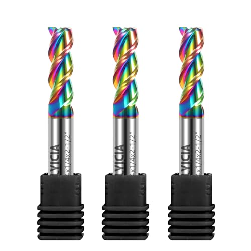3pcs 1/4" Tungsten Carbide End Mills for Aluminum & Copper Alloys - size: 1/4 in