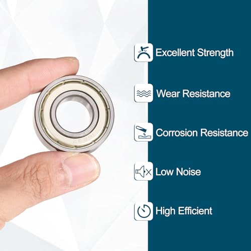 uxcell 1616ZZ Deep Groove Ball Bearing, 3pcs 1/2" x 1-1/8" x 3/8" Hign Carbon Chrome Steel Z2 Double Metal Sealed Bearing (P6) - size: 1616ZZ 1/2" x 1-1/8" x 3/8"