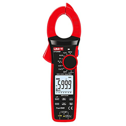 UNI-T Digital Clamp Meter UT208B Inrush Current AC/DC 1000A TRMS HVAC Volt Amp Ohm Meter Clamp On Multimeter Auto Ranging 6000Counts Voltage Frequency LPF ACV Capacitance Duty Cycle Temperature Tester - size: UT208B