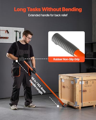 VEVOR 2 Pack Prylever Bar, 3T/6600lbs Load Capacity, 4.5FT Length Steel Handle Lever Dollyr with 2.8'' Wheels for Large Pallets, Heavy Items, Concrete Blocks, Heavy Duty Equipment Handling - size: 3T-4.5FT (2 Pack)
