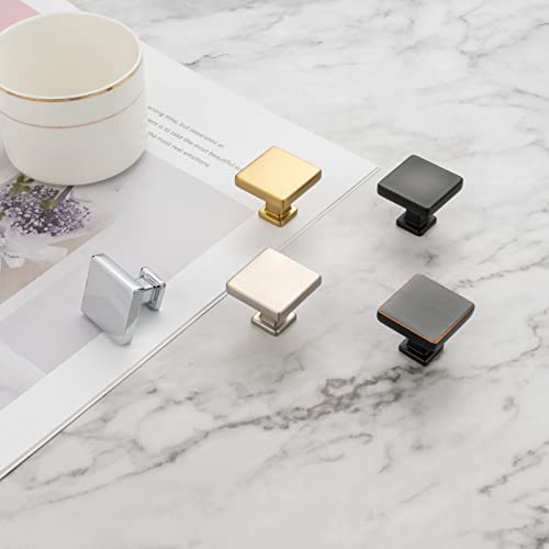 KOOFIZO 30 Pack Polished Chrome Cabinet Knobs, Square Single Hole Pulls K08 - color: Polished Chrome, size: Knob 1 - 30Pcs, style: Modern