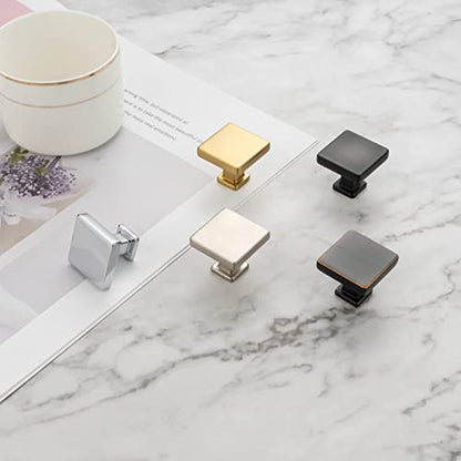 KOOFIZO 30 Pack Polished Chrome Cabinet Knobs, Square Single Hole Pulls K08 - color: Polished Chrome, size: Knob 1 - 30Pcs, style: Modern