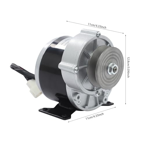 Reduction Electric Motor, 250W Brushed DC Motor with Belt Pulley, Brushed Geared Reduction Motors Reducer for Small Electric Vehicles and Agricultural Equipments, 0-300rpm Adjustment (36, Volts (DC))