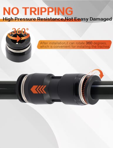 90PCS 1/4" OD Quick Connect Air Hose Fittings Kit, Push to Connect 1/4 1/8 3/8 1/2 NPT Threads&Reducer Pneumatic Line Assortment for Air Compressor, Air System, Auto and Trailer Repair - size: 90PCS
