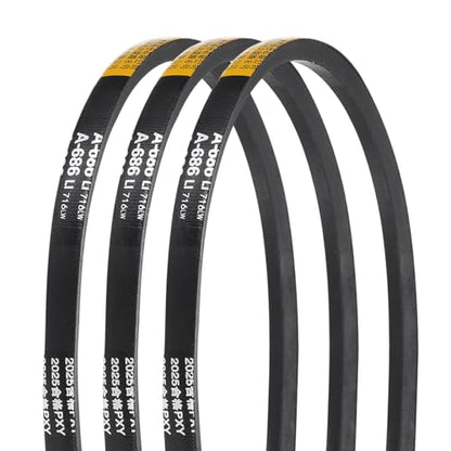 uxcell 3Pcs A686 Rubber V-Belt, 686mm Li x 13mm W x 8mm T, Classic Wrapped - size: A686