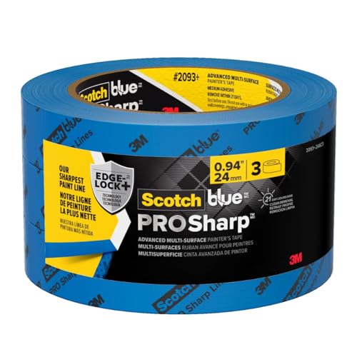 ScotchBlue PROSharp Painter's Tape 1 Inch Wide, 3 Rolls (Pack of 12) - style: 36 Rolls