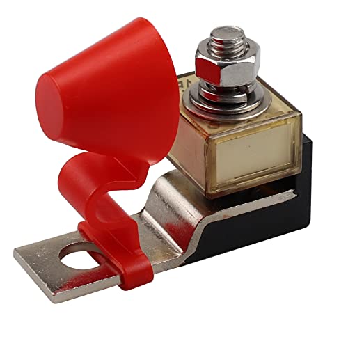 80A 58V 5/16"(M8) Single Stud Terminal Mount Fuse Block, 80A Marine Rated Battery Fuse (MRBF) Waterproof for Boat Truck RV Construction Vehicles - size: 80A