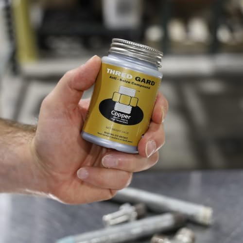 Gasoila Thred Gard Copper-Based Anti-Seize & Lubricating Compound with Brush Applicator, 1/4 lb – High-Temperature Resistant Up to 1000°F, Non-Dripping, Non-Hardening Formula for Nuts, Bolts, Valves - size: 1/4 Pounds