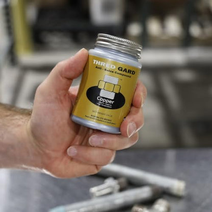 Gasoila Thred Gard Copper-Based Anti-Seize & Lubricating Compound with Brush Applicator, 1/4 lb – High-Temperature Resistant Up to 1000°F, Non-Dripping, Non-Hardening Formula for Nuts, Bolts, Valves - size: 1/4 Pounds