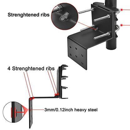 Antenna Mount Outdoor Antenna Pole Mast Mount Bracket- Heavy Duty Steel with U-Bracket Assembly + 6 Screws
