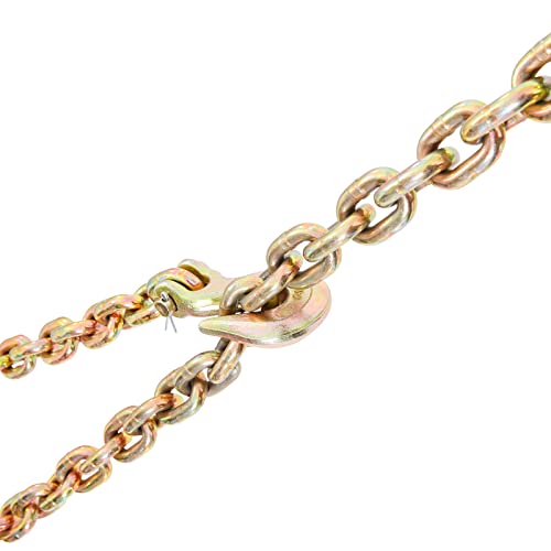 VEVOR 2 Pack Transport Binder Chain, 3/8" x 20' Tow Chain with Grab Hooks