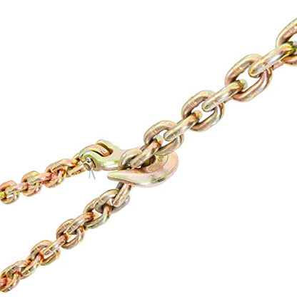 VEVOR 2 Pack Transport Binder Chain, 3/8" x 20' Tow Chain with Grab Hooks