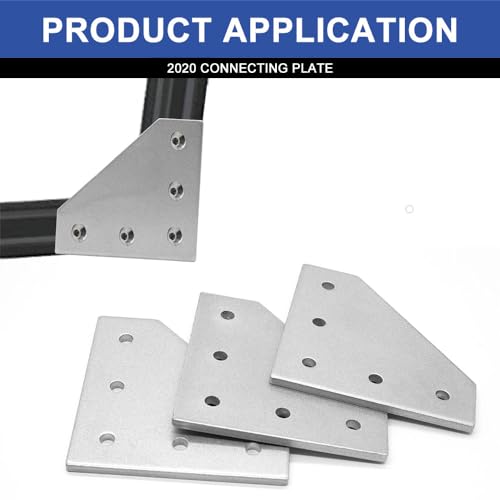 10pcs 2020 Extrusion Joint Plate Connector Corner L Bracket Silver - color: Silver, size: 20L