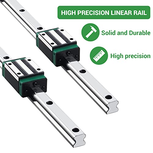 Linear Rail 2PCS HGR20 900mm Linear Guide Rail HGH20CA HGH20 Linear Slide Rail + 4PCS HGH20CA Carriage Slider Block CNC Kit for DIY CNC Routers Lathes Mills - size: 900mm, style: Green HGR20