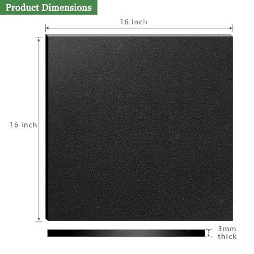 ABS Plastic Sheet 16 x 16 x 1/8 inch Thick 3mm Moldable Plastic Sheet Black Thermoplastic Sheet Good Thermoforming, for DIY Crafts (2, Black, 16 x 16 x 1/8) - size: 16 x 16 x 1/8