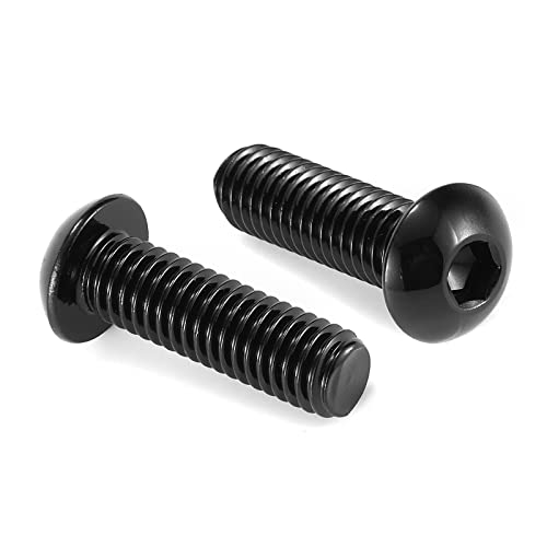 3/8-16 x 1-1/4" Button Head Socket Cap Bolts Screws, 20Pcs 304 Stainless Steel 18-8, Allen Hex Drive, Black Oxide by SG TZH(with Hex Spanner) - size: 3/8-16 x 1-1/4"