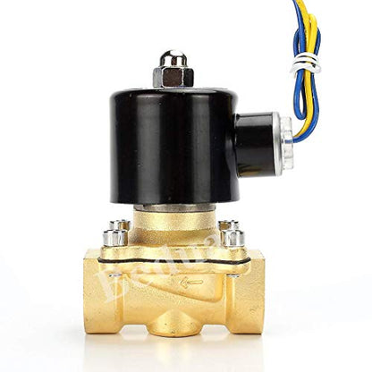 Beduan Brass Electric Solenoid Valve, 3/4" 24V Air Valve Normally Colsed for Water Air Gas Fuel Oil - size: DC24V, style: 3/4"NPT