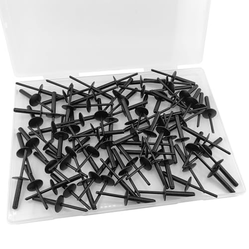 ALLCLEAN 80pcs All Black Large Flange Rivets,3/16 * 1" Open End Aluminum Blind Rivets,4.8 * 2 5Pop Blind Rivet - color: ALL Black, size: 3/16"*1"