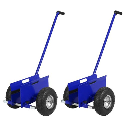 Garvee Panel Dolly with Extended Handle, 660 LBS Capacity, Heavy Duty Drywall Cart with 10" Solid Rubber Wheels, Panel Cart for Sheetrock Plywood & Doors Transport - color: Blue | 2 Pack