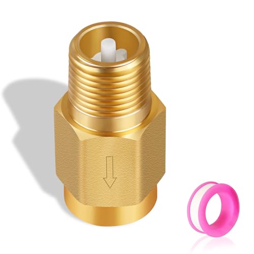 RV Water Heater Backflow Preventer, 1/2" NPT Male to Female Thread Hot Water Heater Check Valve, Lead-Free Brass Plumbing Backflow Check Valve for RV, Camper, Motorhome, Trailer - style: Male to Female/1