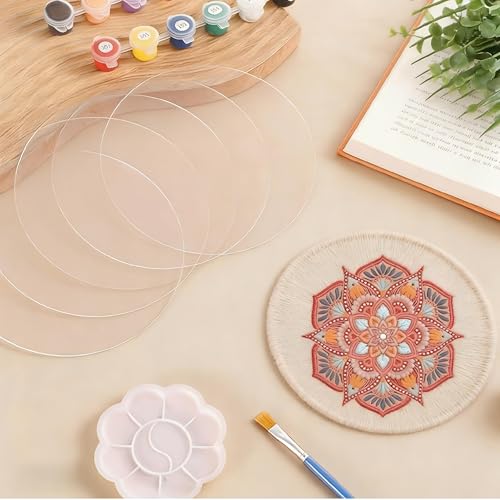12 Pcs Acrylic Sheet Blanks Round Clear Christmas Disc Circle 4 Inch - size: 4 Inch