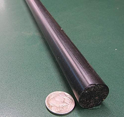 Black Nylon Extruded Round Rod .875" (7/8") x 5 Ft Length 1 pc