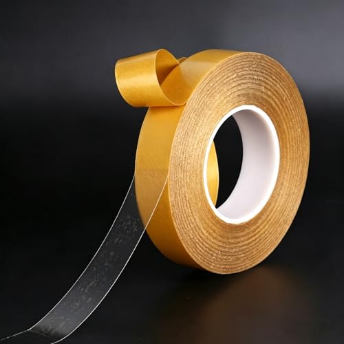 Ultra Thin Clear PET Double Sided Tape 1” x 82 Ft Strong Adhesive Removable No Residue Double Sided Transparent Mounting Tape for DIY Crafts Office Home Decoration Industrial Fixing - size: 1" X 82 Ft
