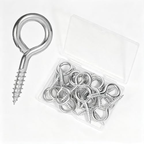 10 Pcs 2.2 Inches Eye Hooks,M6 Screw Eye Hooks,Heavy Duty Screw Eye Bolt,Load Bearing 200LB,Eye Bolt for Indoor & Outdoor Use