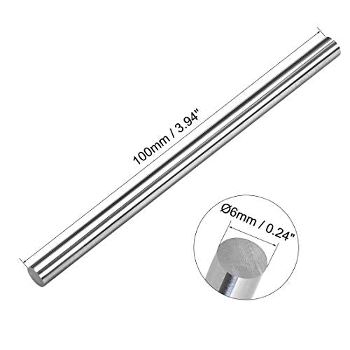 uxcell K30 Tungsten Steel Lathe Round Rod Solid Shaft Bar 6mm Dia 100mm Length - size: 6mm