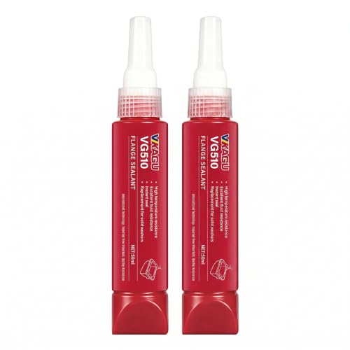 VG510 Anaerobic Flange Sealant & High Temp Gasket Maker, Replaces Solid Washers for Rigid Machined Metal, Instant Seal, 50ml (1.69 fl oz), 2 Pack - style: 50ml-2 Pack