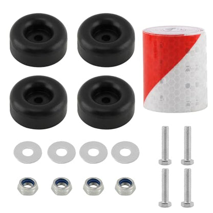 4Pack 2.5In Round Rubber Bump Stops, Trailer Ramp Door Shock Absorbing Pad