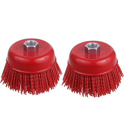 4 Inch Abrasive Filament Nylon Cup Brush for Angle Grinder-2 Pack - style: 2 Pack