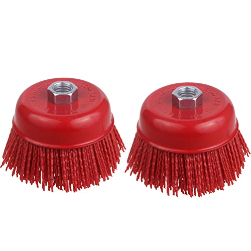 4 Inch Abrasive Filament Nylon Cup Brush for Angle Grinder-2 Pack - style: 2 Pack
