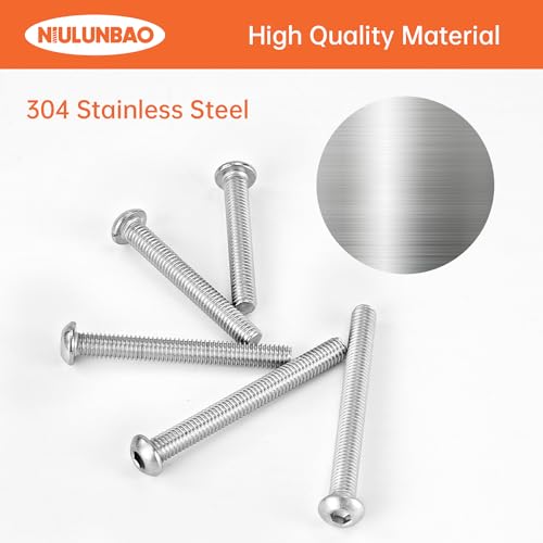 M6 x 40mm 45mm 50mm 55mm 60mm Button Head Socket Cap Screws Bolts 304 Stainless Steel Metric Allen Hex Drive, Machine Fully Threaded, Assortment Kit 25PCS - size: M6 x 40/45/50/55/60mm (25PCS)