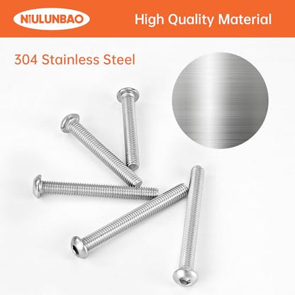 M6 x 40mm 45mm 50mm 55mm 60mm Button Head Socket Cap Screws Bolts 304 Stainless Steel Metric Allen Hex Drive, Machine Fully Threaded, Assortment Kit 25PCS - size: M6 x 40/45/50/55/60mm (25PCS)