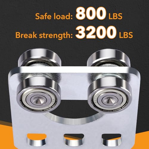 4 Wheels Trolley Assembly Rollers Four Bearing Trolley Assembly Rollers for Unistrut Trolley 1-5/8" Wide and All 1-5/8" or Taller Strut Channel 4PCS